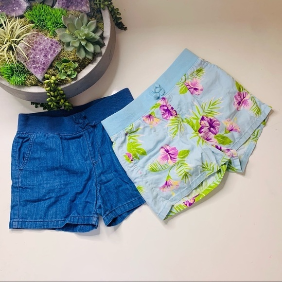 The children’s Place Bundle 2 Girls casual shorts size 10 blue print - Picture 1 of 7